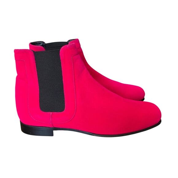Roger Vivier Pink Pyramide Velvet Chelsea Boots size 36.5 size 6.5 - Picture 1 of 14